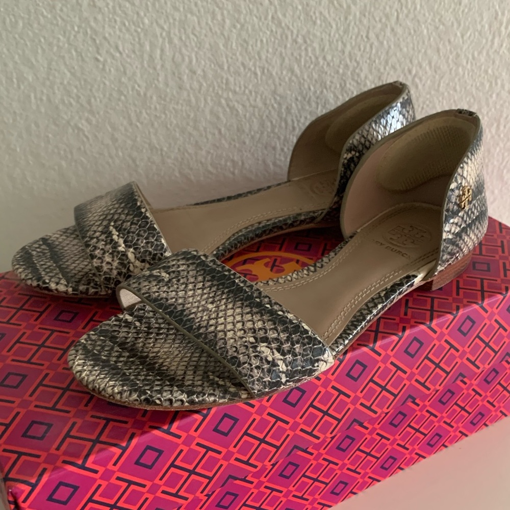 Tory Burch snakeskin flats/sandals